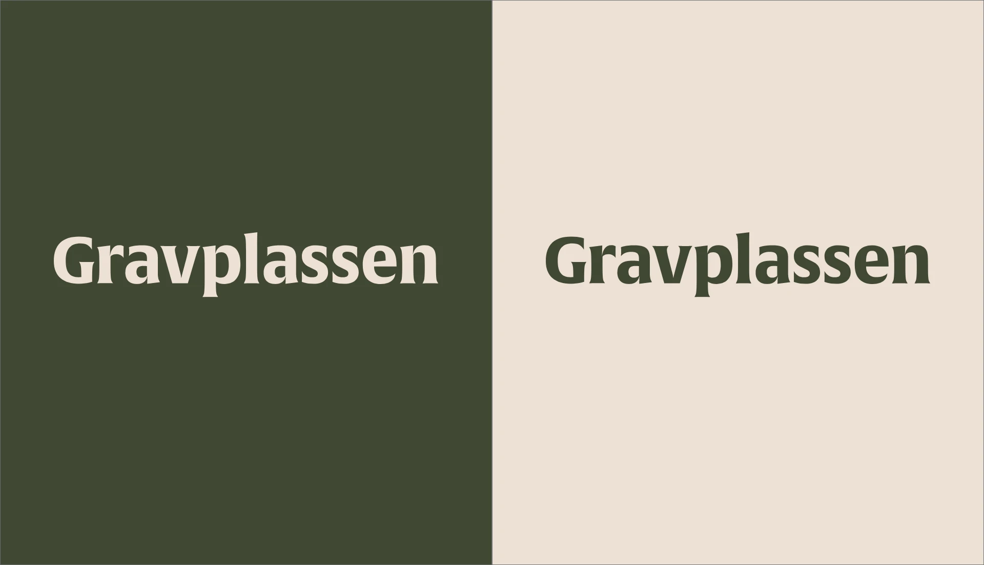 Logo for Gravplassen i mørk og lys variant